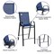 Flash Furniture 5 Piece Glass Bar Patio Table Set with 4 Barstools TLH-073H092H4-NV-GG - alternate 5
